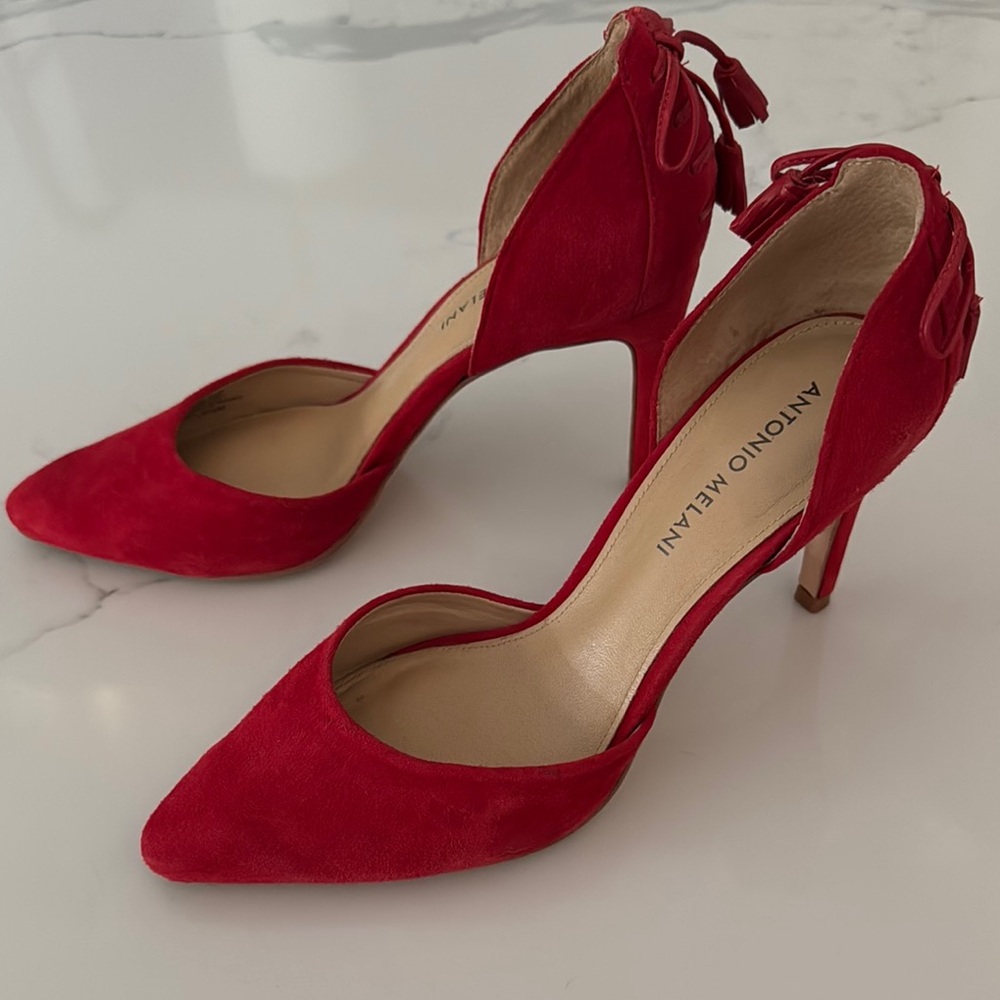 Antonio Melani Red Suede Heels